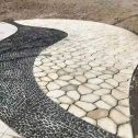 河源 黄金麻冰裂纹地铺石工地铺装案例