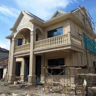 河源 黄金麻花岗岩石材私人别墅雕花门楼柱阳台栏杆