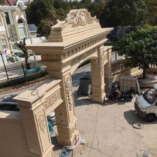 河源 黄金麻荔枝面花岗岩别墅门楼