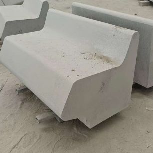 河源 芝麻白花岗岩异形坐凳，石凳