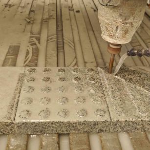 河源 芝麻白花岗岩石材盲人石、盲道石、盲点石