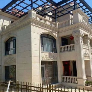 河源 黄金麻花岗岩荔枝面别墅外墙干挂