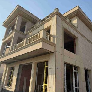 河源 黄金麻花岗岩石材荔枝面外墙干挂效果展示