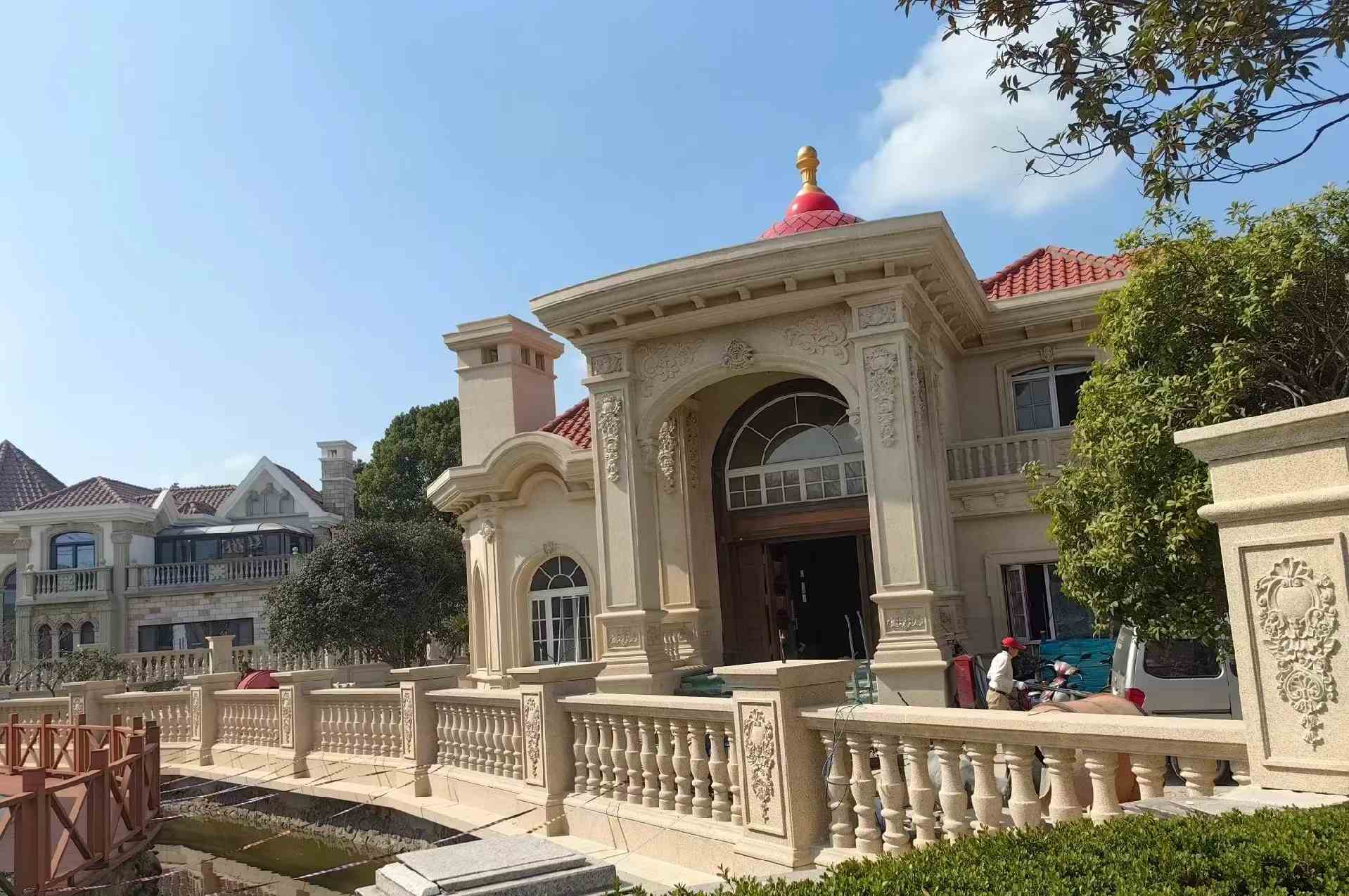 河源 黄金麻花岗岩欧式别墅