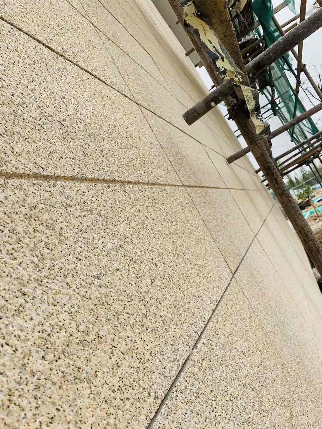 河源 黄金麻花岗岩荔枝面外墙干挂石材效果示例