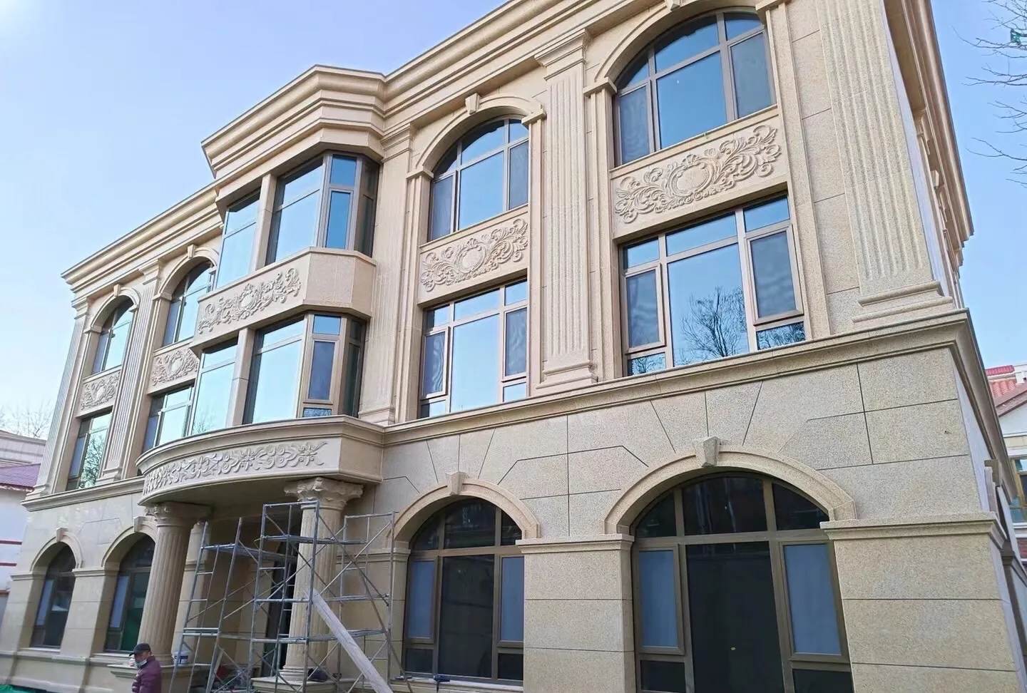 河源 黄金麻花岗岩别墅外墙干挂