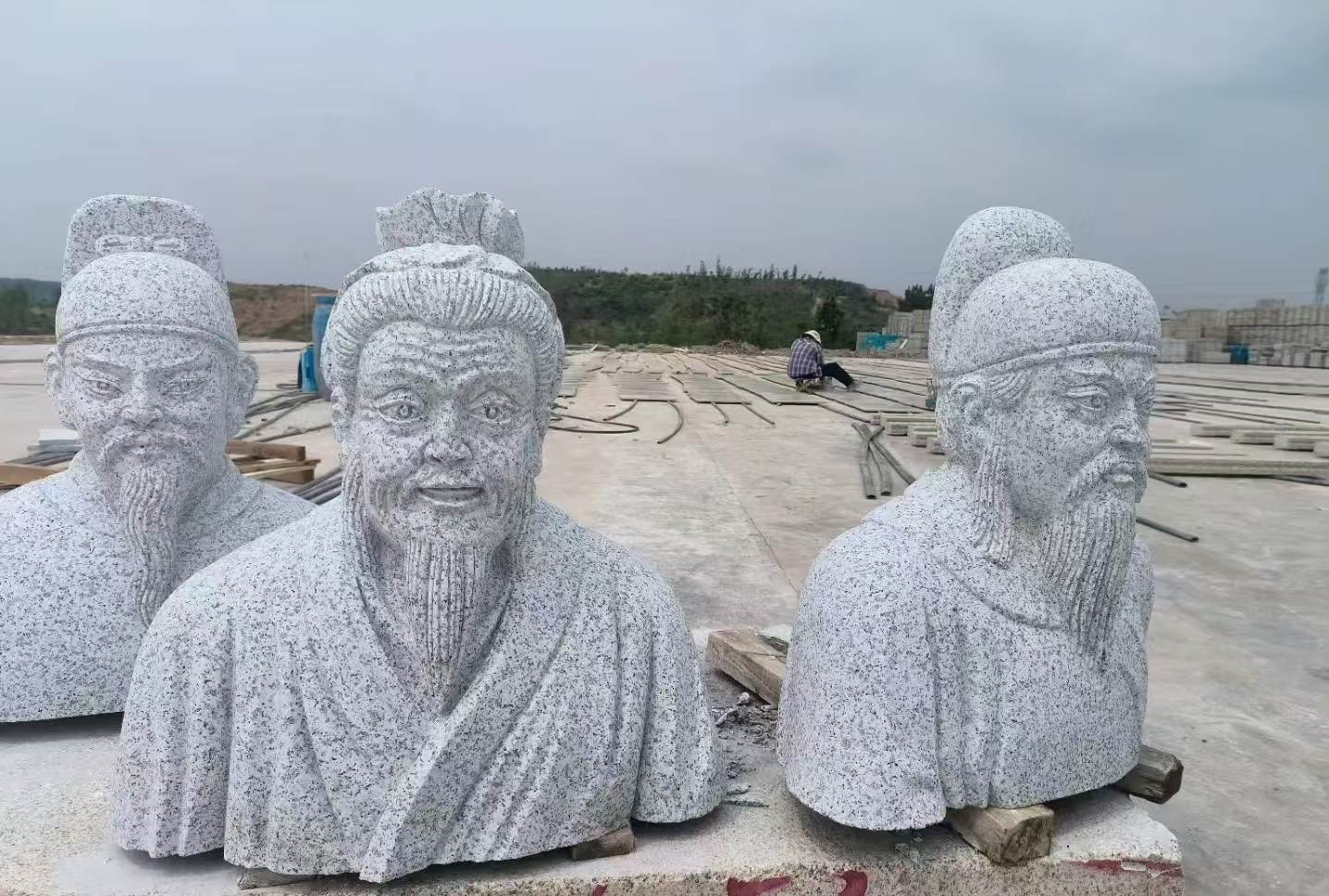 河源 白麻花岗岩石材人物立体雕刻