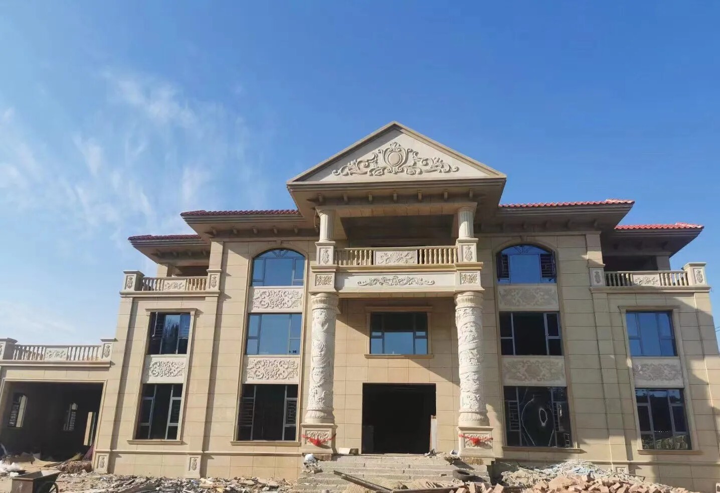 河源 黄金麻花岗岩别墅外墙干挂