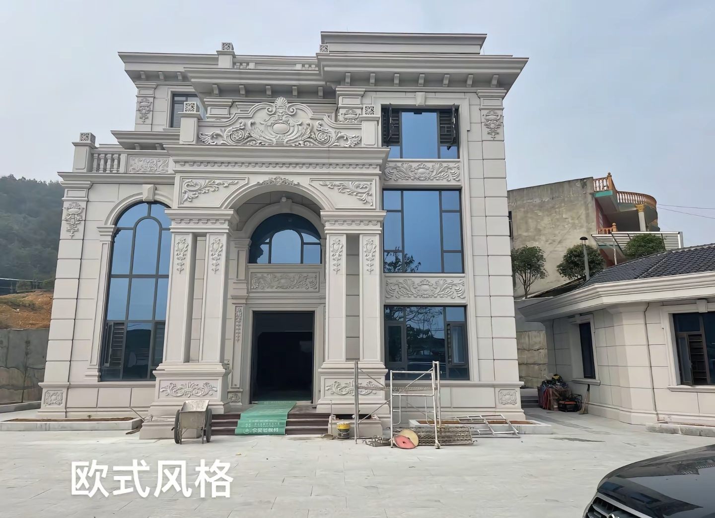 河源 白麻花岗岩别墅外墙干挂