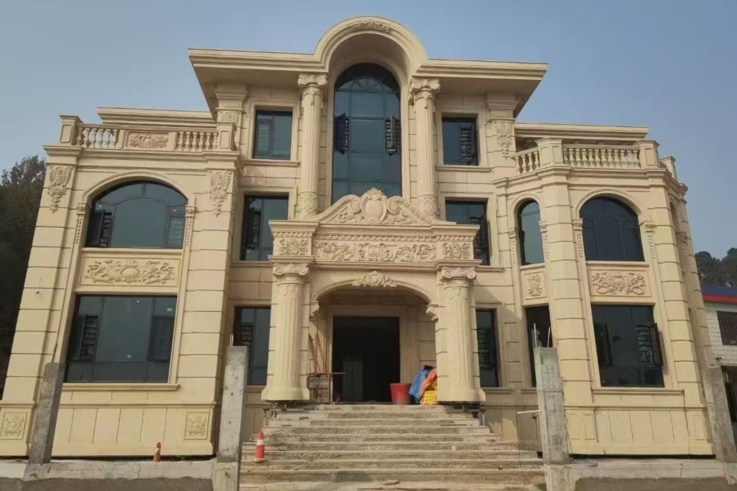 河源 黄金麻花岗岩别墅外墙干挂